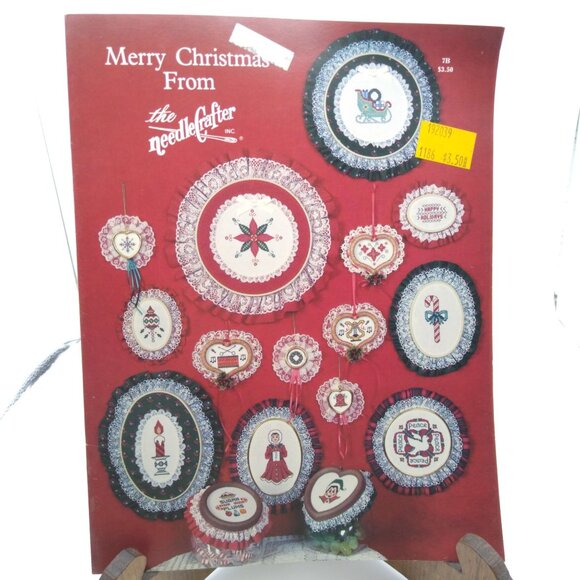 Vintage Cross Stitch Patterns, Merry Christmas from the Needlecrafter 1986 7B - Picture 1 of 1